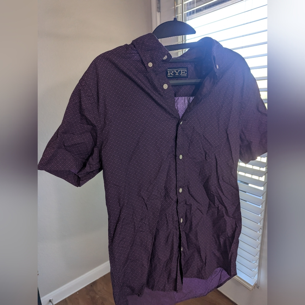 RYE Purple Short Sleeve Shirt Size Small
